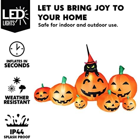 Joiedomi 7 FT Long Halloween Inflatables Pumpkin Outdoor Decorations, 7 Pumpk...