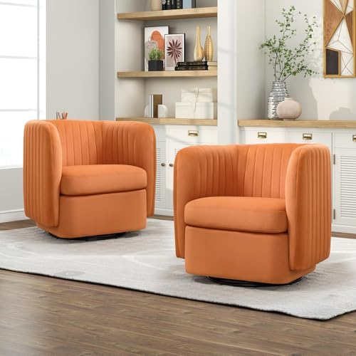 CANMOV Swivel Accent Chair, 360° Swivel Chair with Thick Padded Cushion, Swiv...