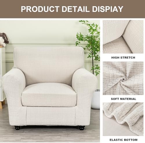 Sofa Cover Armchair Slipcover Chair Cover 2-Piece Couch Slipcover with Arms