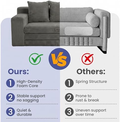 69" 3 Seater Convertible Folding Sofa Bed, Boneless Couch with Pull-Out ...