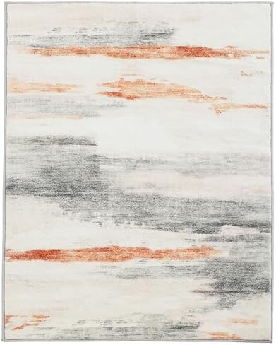 Carvapet 6x9 Area Rugs for Living Room Bedroom, Brown Modern Abstract Low Pil...