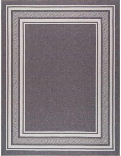 Non Slip Area Rugs 5x7 Modern Bordered Non Skid Rubber Backing Soft Area Rug ...