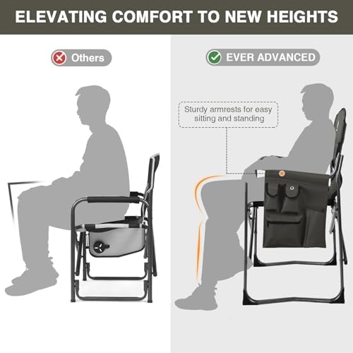 EVER ADVANCED Lightweight Aluminum Director Camping Chair, 350 lb Capacity