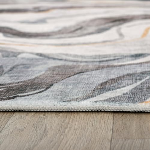 Rugshop Contemporary Marble Design Washable Non Slip Area Rug 5' x 7'...