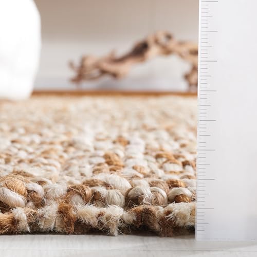 SAFAVIEH Natural Fiber Area Rug 4x6, Jute Knotted Natural & Ivory NF447N
