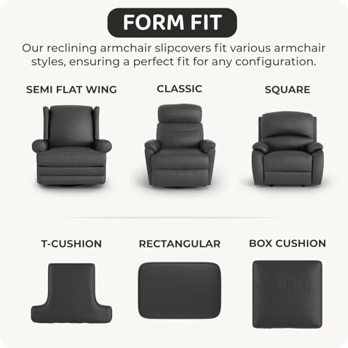 PAULATO BY GA.I.CO. Recliner Cover – Soft Form-Fit Slipcover – Stretch 1-Piec...