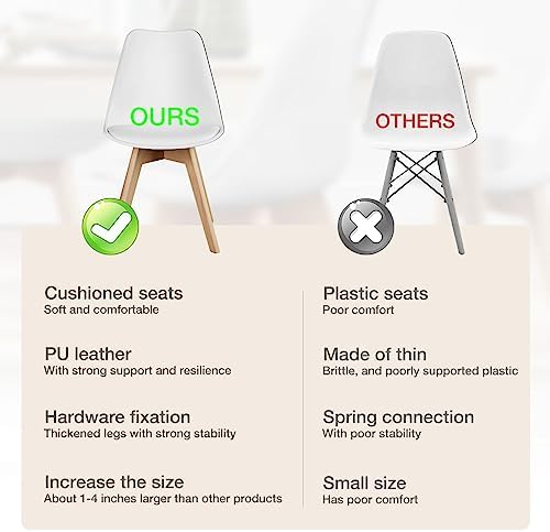 OLIXIS Dining Chairs Set of 4, PU Leather Accent Chairs for Living Room