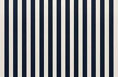 RSH DECOR: Tufted Adirondack Chair Cushion | 42.5” x 21” | All-Weather Spun Fabric | Water and Fade-Resistant | Outdoor Cushion for Patio Furniture | Navy & White Stripe | Made in USA
