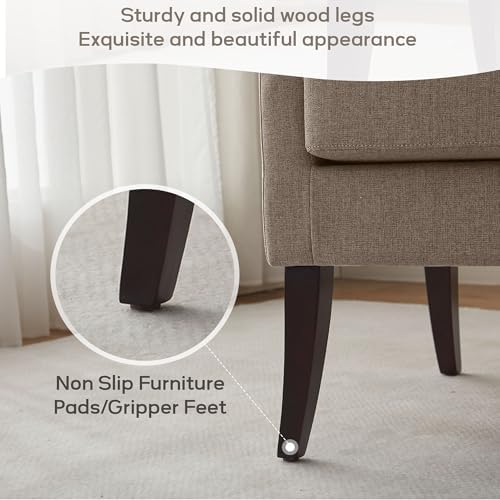 Zihanhome High Back Accent Chair, Fabric Upholstered Living Room Chairs