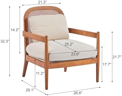 Christopher Knight Home Nadine Accent Chairs Set of 2, Wooden Club Chair, Rat...