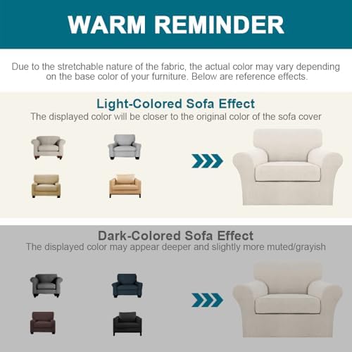 Turquoize 2 Piece Chair Covers for Living Room Armchair Couch Cover with Indi...