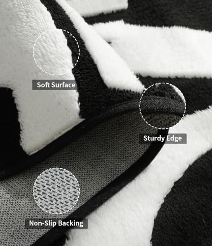 YIHOUSE Washable Black and White 8x10 Area Rugs for Living Room Non Slip