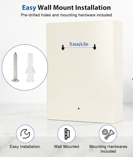 KYODOLED Key Box, 40-Key Lock Box with Combination Lock, Wall Mount, White