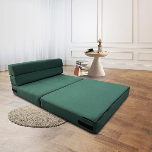 ANONER Memory Foam Fold Out Sofa Bed with Pillow Twin Size Futon Couch