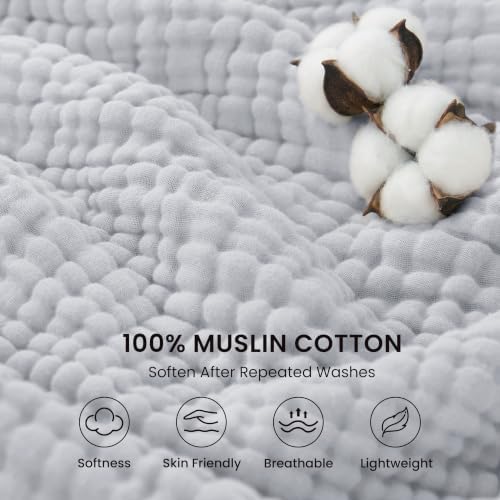 Love's cabin 100% Cotton Muslin Blanket, 6 Layer Lightweight Breathable G...