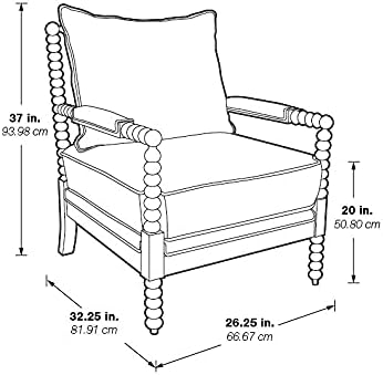 OSP Home Furnishings Fletcher Spindle Accent Chair with Rustic Brown Finish, ...