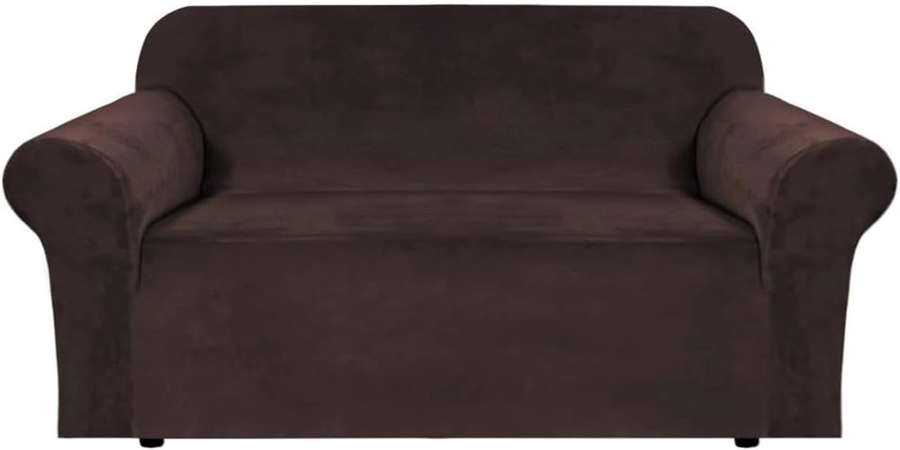 H.VERSAILTEX Stretch Velvet Loveseat Covers for 2 Cushion Couch Covers for Li...