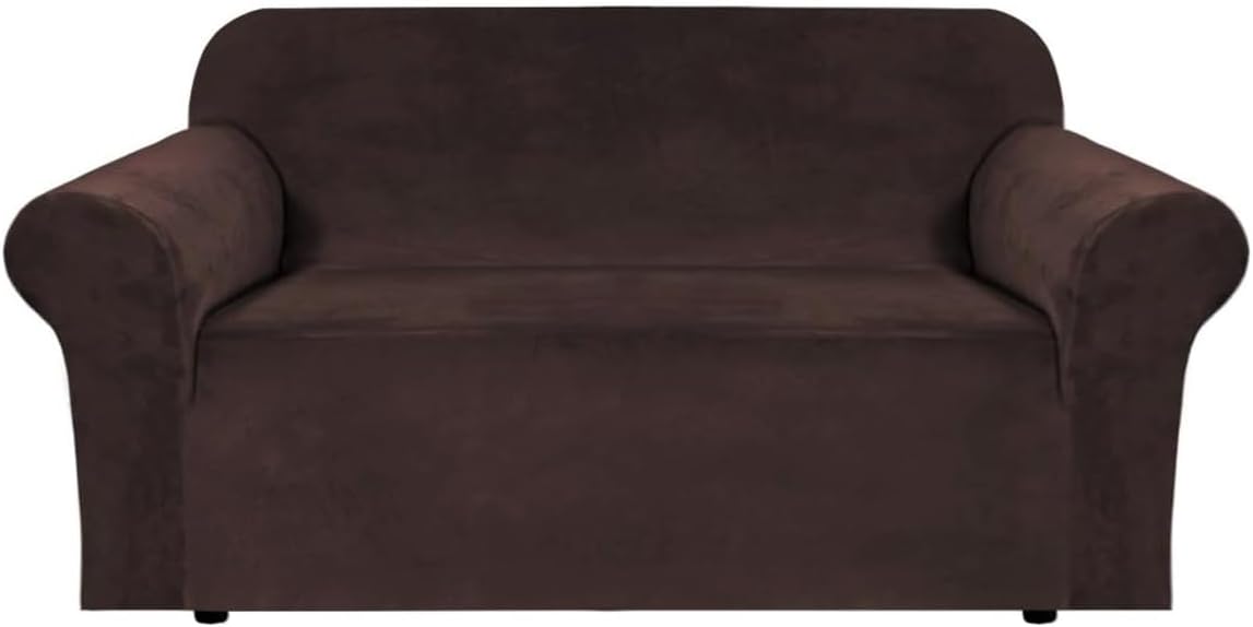 h.versailtex stretch velvet loveseat covers for 2 cushion, main product view