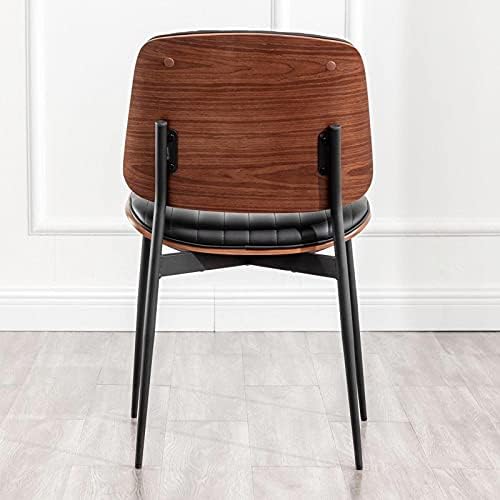 LUNLING Dining Chairs Set of 2 Mid Century Modern Retro Faux Leather Chair wi...