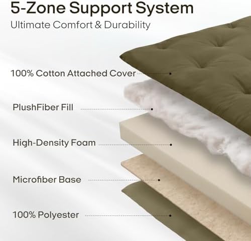 ZonLi Japanese Floor Mattress, 100% Cotton Cover Foldable Futon Mattress