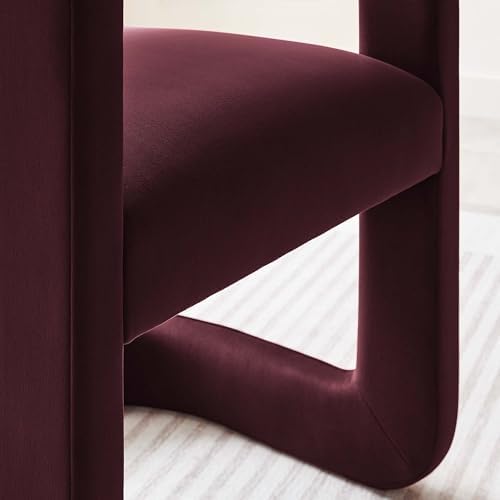 Modway Winslow Stain-Resistant Performance Velvet Dining Chair in Mulberry - ...