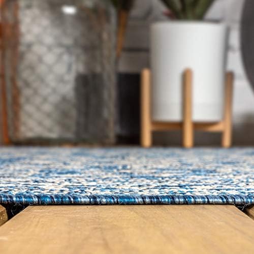 JONATHAN Y Medallion Weave Indoor Outdoor Area Rug 10X14 Navy/Gray, Sinjuri T...