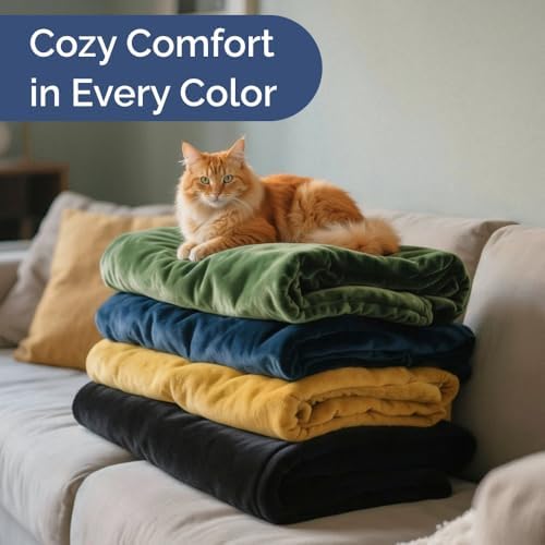 Fleece Blanket Queen Size - Ultra-Soft Flannel Fleece Blanket - Dark Grey
