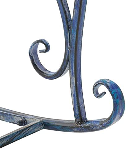 SAFAVIEH Outdoor - Medrano Iron Rocking Chair - Mossy Blue Iron Metal - Vinta...