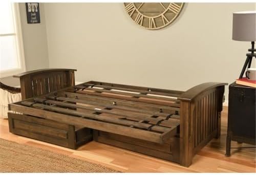 Kodiak Furniture Washington Queen Size Futon Frame only with Storage Drawers ...
