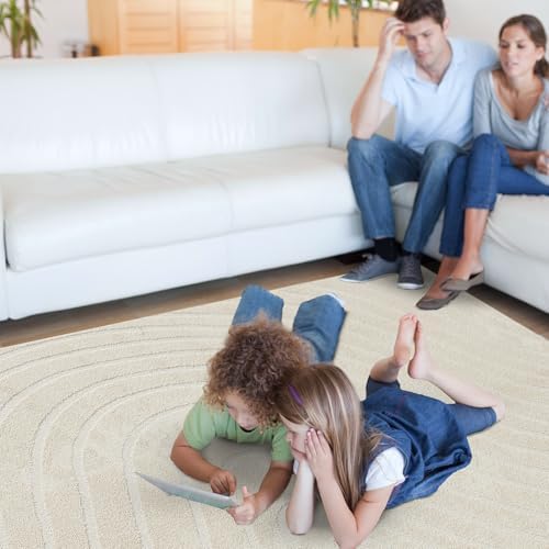 LUXE WEAVERS Modern Geometric Wave Cream 8x10 Area Rug