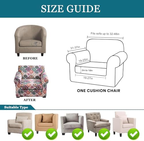FUANGUI 2 Piece Chair Covers Armchair Arm Covers Chair Couch Covers
