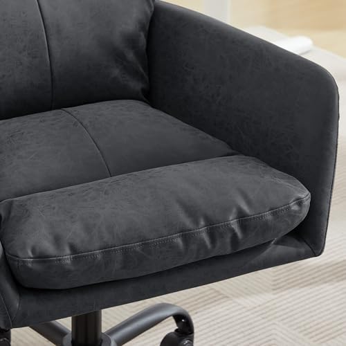 YITAI Adjustable Home Office Desk Chair with Comfy Square Mid-Back, Faux Leat...
