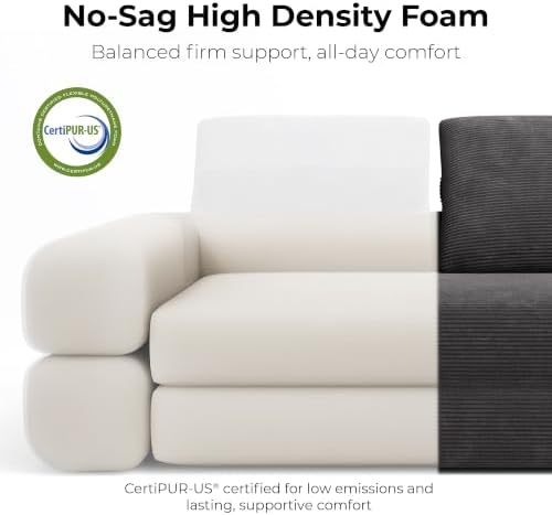 LIKIMIO FlipNest 3-in-1 Convertible Sleeper Sofa, Dark Grey