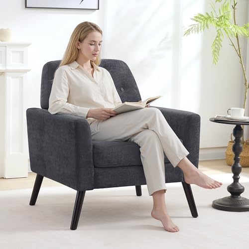 Accent Chair for Living Room, Mid Century Modern Reading Chair, Upholstered A...