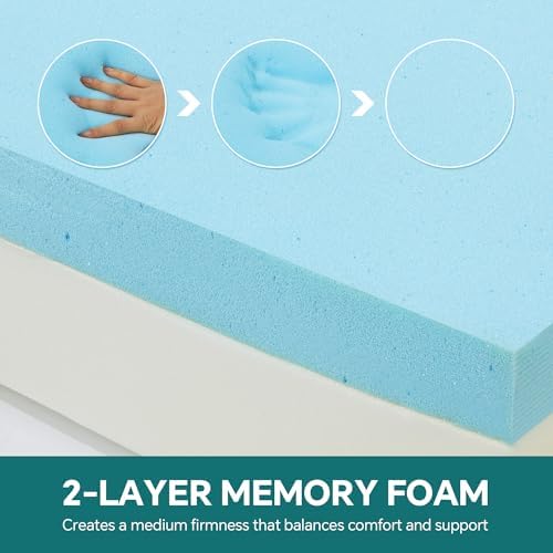 HOMBYS Memory Foam Futon Mattress, Foldable Sofa Bed Mattress with Removable ...