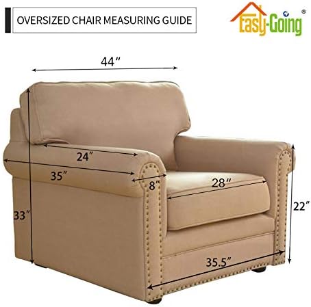 Easy-Going Stretch Oversized Chair Slipcover with Arm Washable Dark Gray