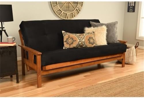 Pemberly Row 7" Full Size Futon Mattress Replacement, Suede Fabric Sleep...