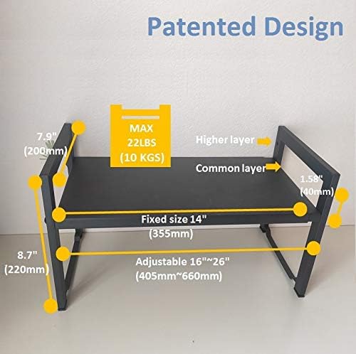 2 Pack Expandable Cabinet Shelf Organizer 16-26" L Stackable Kitchen Counter - Image 2