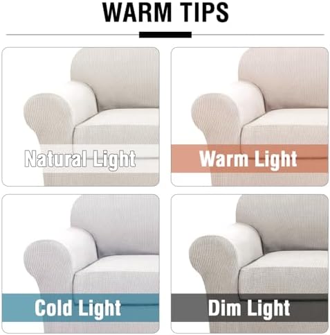 H.VERSAILTEX 4 Piece Stretch Couch Covers for 3 Cushion Couch Sofa Furniture ...