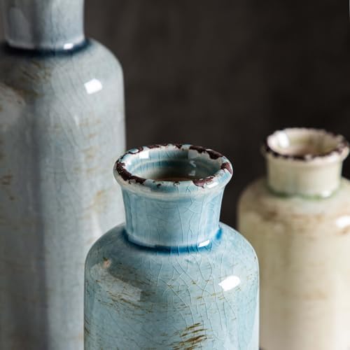 CwlwGO- Ceramic Vase Set of 3, Small Flower Vases for Home Decoration, Modern...
