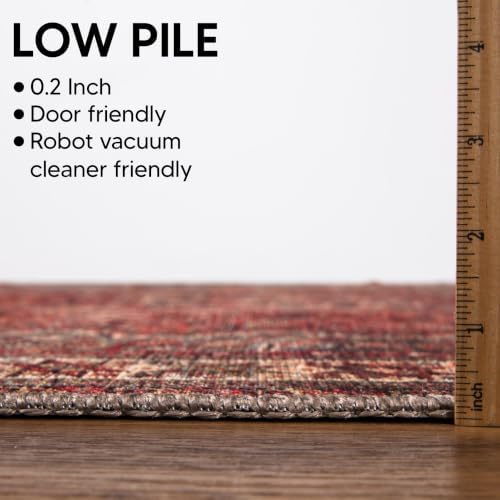 Keen Home Design Vintage Washable Area Rug, Non-Slip Low Pile, 5x7
