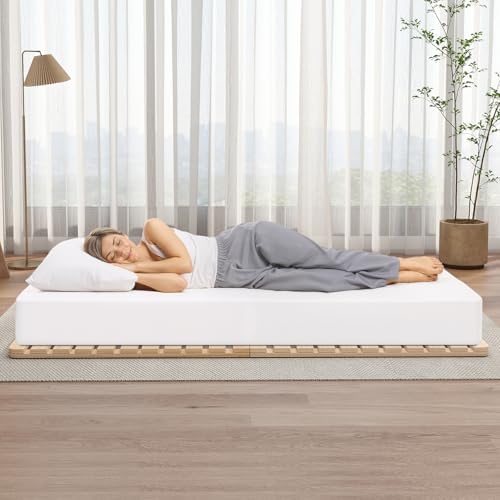 LILYPELLE Floor Bed Frame Twin, Foldable Tatami Bed Frame Futon Frame
