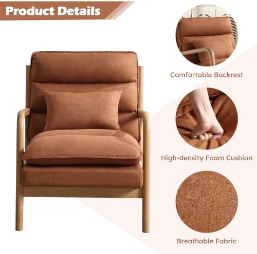 IOMOR Mid Century Modern Accent Chair, Upholstered Lounge Armchair with Plump...
