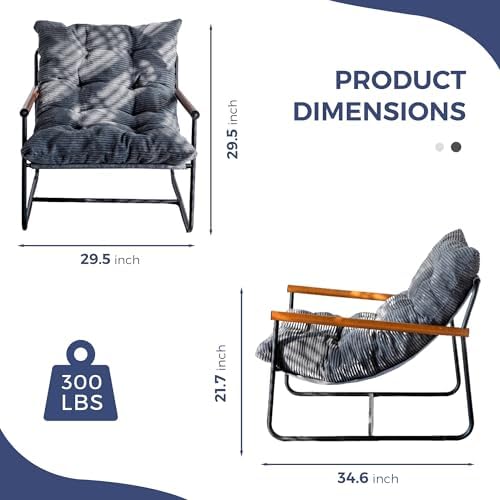 MAXYOYO Modern Accent Chair, Comfy Living Room Chair with Metal Frame