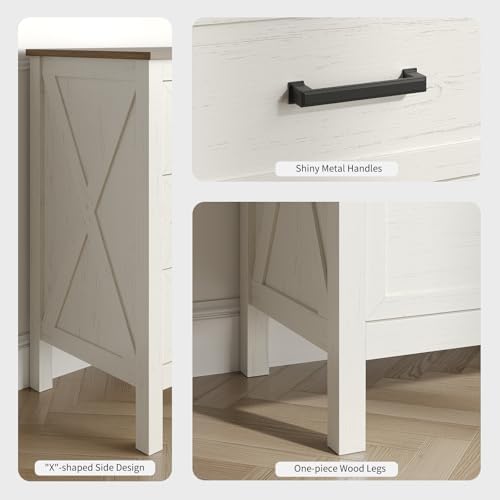 Farmhouse 6 Drawers Dresser for Bedroom, Antique White