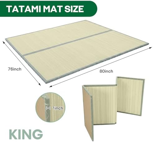ZonLi Japanese Tatami Mat, Foldable Floor Sleeping Pad Futon Mattress