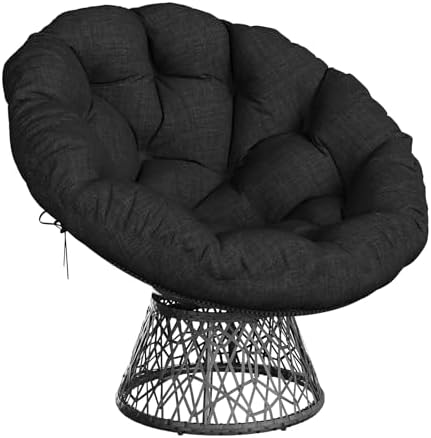Garvee 40" Ergonomic Wicker Papasan Chair with Extra-Thick Soft Cushion