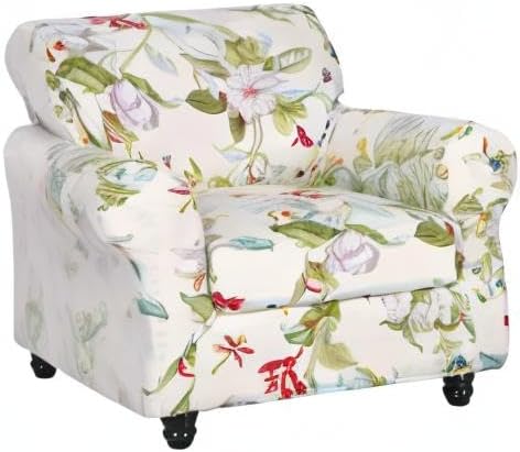 SearchI Stretch Sofa Cover Printed Couch Covers, Floral Pattern 2 Piece Armch...