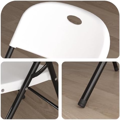 Nazhura 350 Weight Limit Heavy Duty Plastic Folding Chair with Reinforced Ste...
