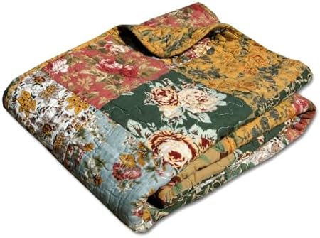 Greenland Home Antique Chic Quilted Patchwork Throw, 50" x 60" , Mu...